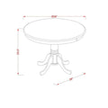 East West Furniture 5-Piece Round Dining Set - Cappuccino Kitchen Table with 4 Chairs (Seat Options Available)