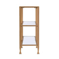 Jensen Gold Metal Console Table with Glass Shelves by SEI Furniture - Narrow Design