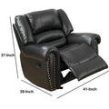 Comfort Plus Black Bonded Leather & Plywood Recliner/Glider