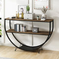 Merax Rustic Industrial Demilune Console Table