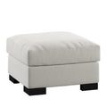 iNSPIRE Q Artisan White Cotton Fabric Down-Filled Ottoman - Lion Design
