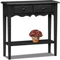 Compact Slate-Finished Console Table