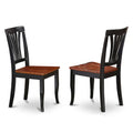 East West Furniture 7-Piece Round Dining Set - Black & Cherry Kitchen Table with 6 Chairs (Seat Options Available)