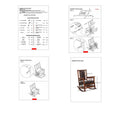 Mission Style Rocking Chair with Leather Upholstered Seat and Back in Tobacco and Dark Brown