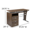 3-Drawer Pedestal Computer Desk with Keyboard Tray