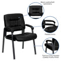 LeatherSoft Executive Lounge Chair with Titanium Gray Frame for Reception Areas