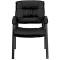 LeatherSoft Executive Lounge Chair with Titanium Gray Frame for Reception Areas