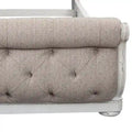 Antique White King Sleigh Bed with Upholstered Design from Magnolia Manor