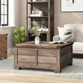 Contemporary Farmhouse Coffee Table Featuring Concealed Storage