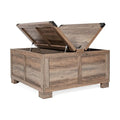 Contemporary Farmhouse Coffee Table Featuring Concealed Storage