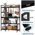 43-Inch Kitchen Bakers Rack with Microwave Stand - 5-Tier Utility Storage Shelf and 10 Hooks for Kitchen and Living Room