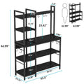 43-Inch Kitchen Bakers Rack with Microwave Stand - 5-Tier Utility Storage Shelf and 10 Hooks for Kitchen and Living Room
