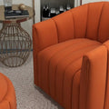 Swivel Accent Chair with Ottoman Set and Upholstered Cushion