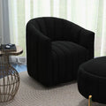 Swivel Accent Chair with Ottoman Set and Upholstered Cushion