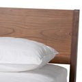 Salvatore Mid-Century Modern Walnut Brown Wood Platform Bed