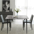 Contemporary Slate Kitchen Dining Table with Sintered Stone Surface and Metal Legs (Table Only) - 31.5 x 31.5 x 30 inches