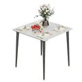 Contemporary Slate Kitchen Dining Table with Sintered Stone Surface and Metal Legs (Table Only) - 31.5 x 31.5 x 30 inches