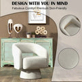 Modern Upholstered Armchair with 360-Degree Swivel Design