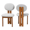 Kacela Contemporary Japandi Boucle Upholstered Wood Dining Chair Set - 2 Pieces