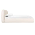 Bara King Bed in Cream Textured Velvet