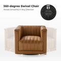 Set of 2 Esteban Modern Leather Swivel Barrel Chairs by HULALA HOME