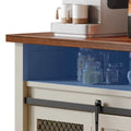 Moasis Farmhouse Industrial Sideboard Buffet Cabinet with Doors and Shelving