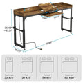 Mobile Height Adjustable Overbed Table with Wheels, Featuring Outlets and USB Ports for Laptops