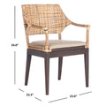 SAFAVIEH Saveta Honey Armchair - Dimensions: 23" W x 22.5" D x 34" H