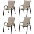 Costway Set of 4 Patio Chairs with Armrests for Garden and Deck - View Details