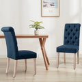 CHUN YI Modern Linen Parsons Dining Chairs - Set of 2 with Button Detail