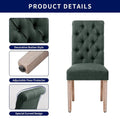CHUN YI Modern Linen Parsons Dining Chairs - Set of 2 with Button Detail