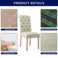 CHUN YI Modern Linen Parsons Dining Chairs - Set of 2 with Button Detail
