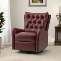Jordano Mid-Century Leather Recliner with Metal Base by HULALA HOME