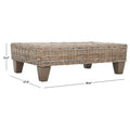 SAFAVIEH Caron Natural Wicker Bench - Washed Finish - Dimensions: 41"W x 28"D x 12"H