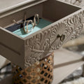 SAFAVIEH Leonia Console Table with 2 Drawers - Dimensions: 35.5" W x 13" L x 29.5" H