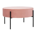 SAFAVIEH Shianne Round Velvet Cocktail Ottoman Table