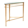 SAFAVIEH Couture Zelda Antique Gold Glass Console Table - Dimensions: 36" W x 15" D x 31" H