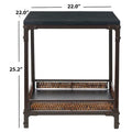 SAFAVIEH Jindra Wicker Accent Table with Wood Top - 22" x 22" x 25.2"