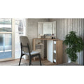 LED-Illuminated Pearl Corner Makeup Vanity with Storage
