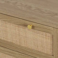 Modern Boho 3-Drawer Rattan Dresser - Stylish Chest of Drawers with Ample Storage for Your Bedroom