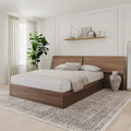 Walnut Nexera Storage Bed with Integrated Headboard