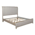 Belmar King Upholstered Bed in Washed Taupe and Silver Champagne