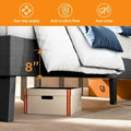 Modern Platform Bed Frame with Adjustable Headboard - Sturdy Geometric Upholstered Design with 800LBS Capacity and Solid Wooden Slats