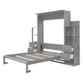 Merax Murphy Bed with Shelves, Drawers, and Integrated LED Lighting