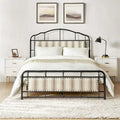 HULALA HOME Eufemia Industrial 62-Inch High Headboard Metal Platform Bed Frame