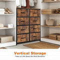 8-Drawer Tall Fabric Dresser with Wood Top and Sturdy Steel Frame - Stylish Bedroom Storage Solution