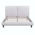 Queen-Sized Polyester Platform Bed Featuring Dual Oversized Headrests