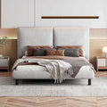 Queen Platform Bed with Dual Oversized Headrests