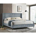 Roundhill Furniture Mavela King Size Panel Bed with Wide Wale Corduroy Upholstery