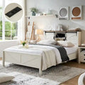 Farmhouse Platform Bed with Storage Headboard Sliding Doors and Charging Station